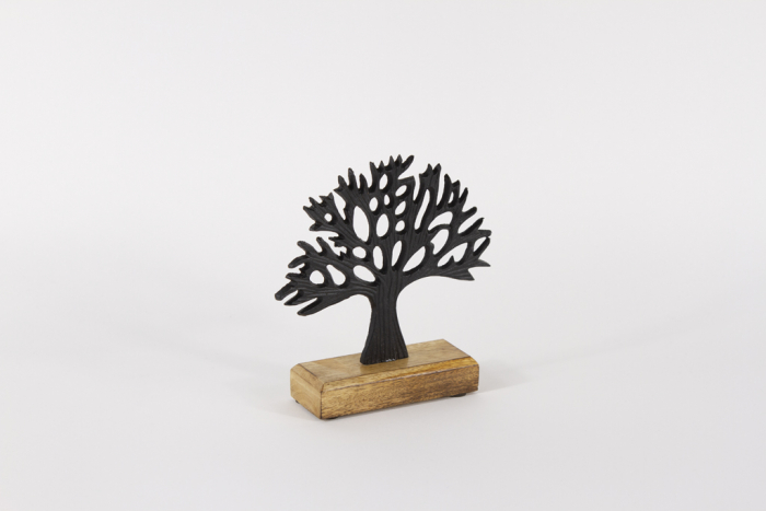 Baum aus Metall schwarz - 17 cm