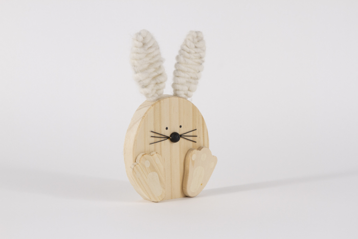 Hase aus Holz weiss