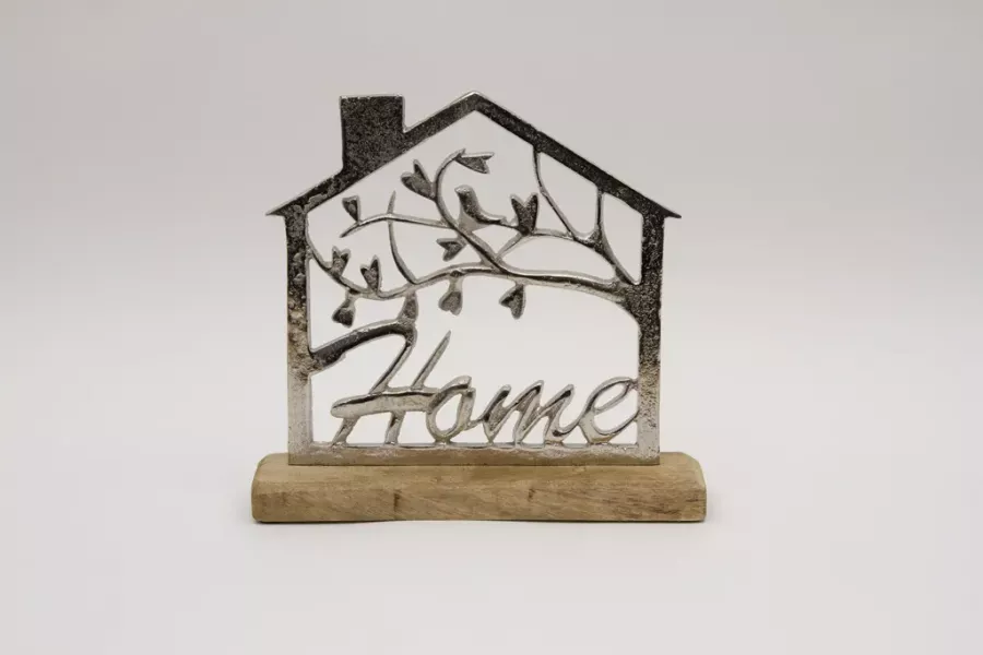 Preview: Haus aus Metall mit Schriftzug Home als Wohnraum-Deko