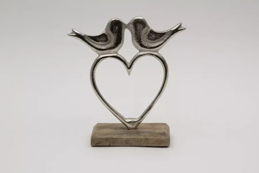 Preview: Herz aus Metall mit Vogel