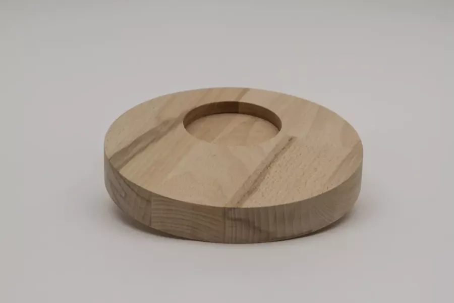 Preview: Kerzenbrett aus Holz Buche 18 cm – natürliche Tischdeko