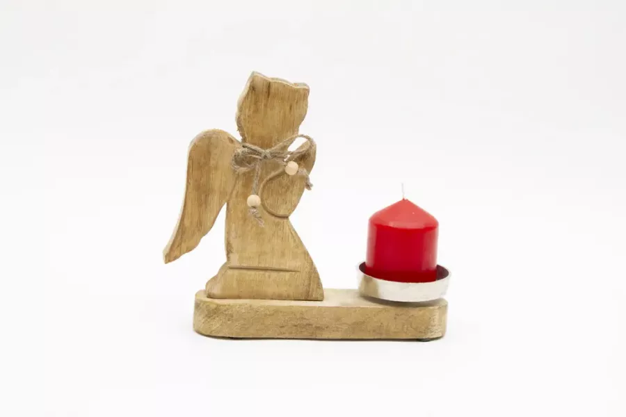 Preview: Kerzenhalter Engel aus Holz