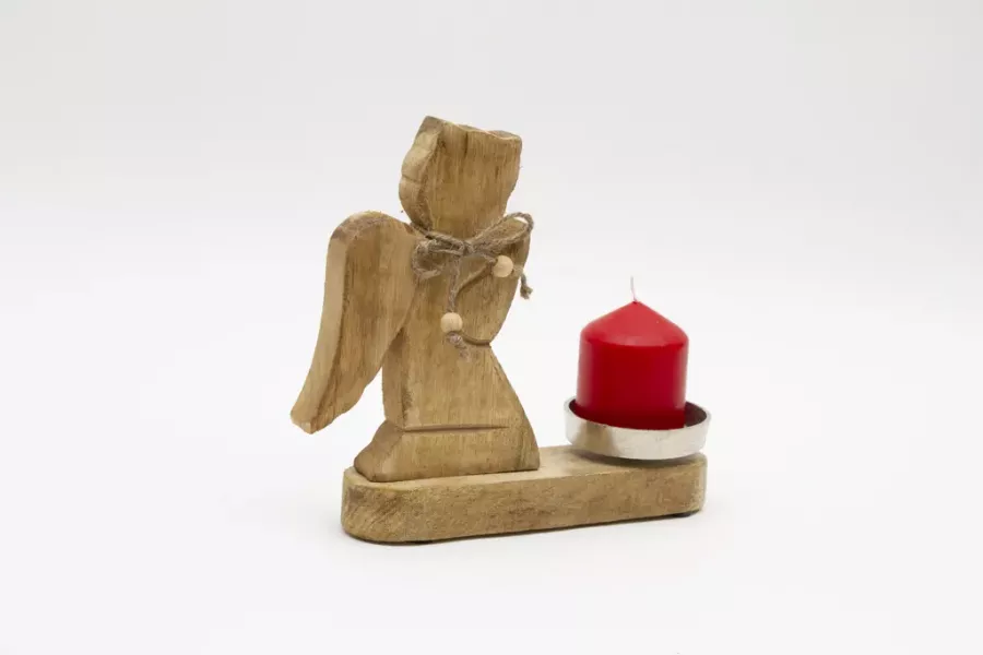 Preview: Kerzenhalter Engel aus Holz