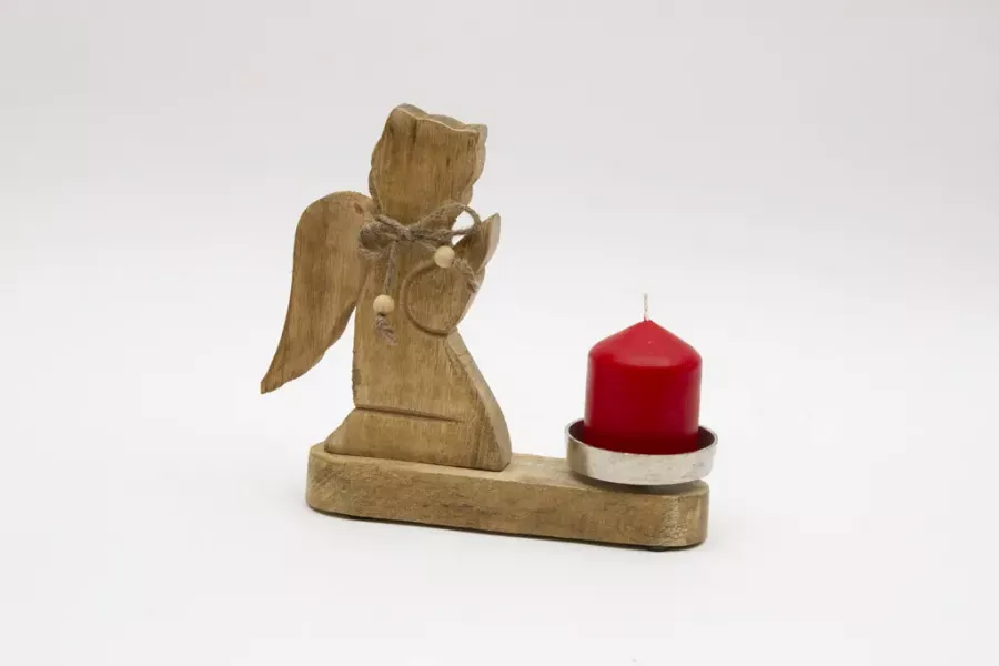 Preview: Kerzenhalter Engel aus Holz