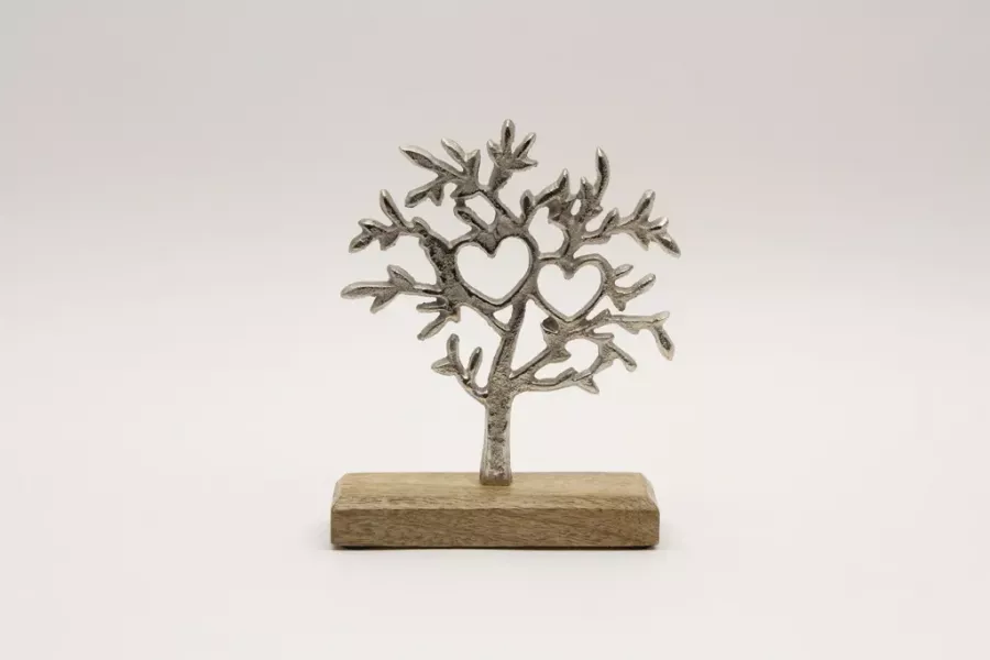 Preview: Baum aus silbernem Metall – elegante Wohnraumdekoration