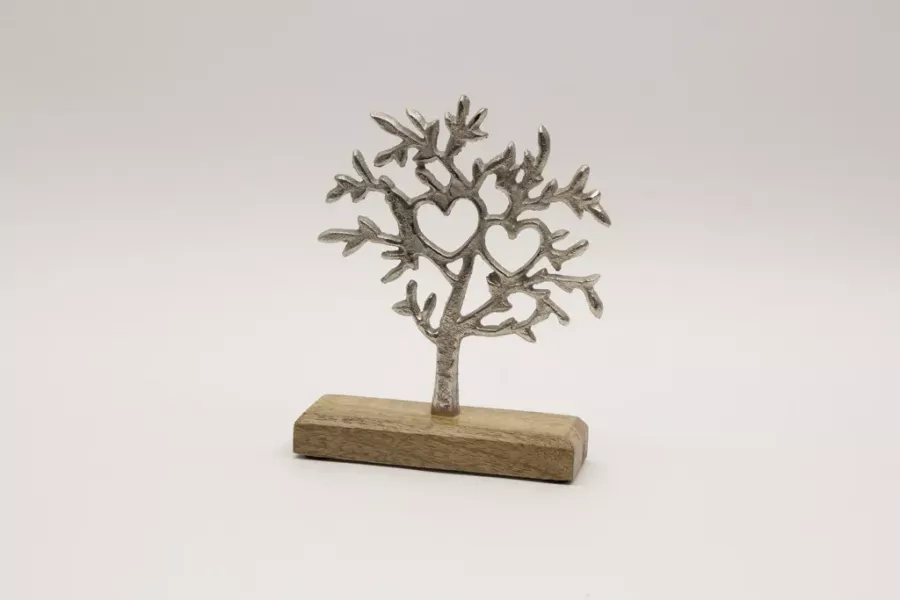 Preview: Baum aus Metall in Silber mit feiner Struktur