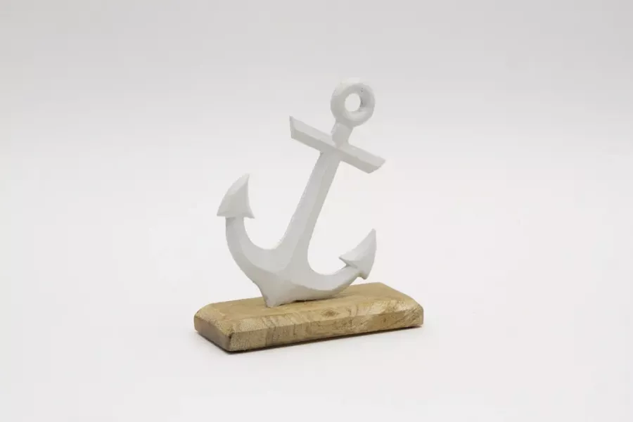 Preview: Anker aus weißem Metall – maritime Deko jetzt online bestellen