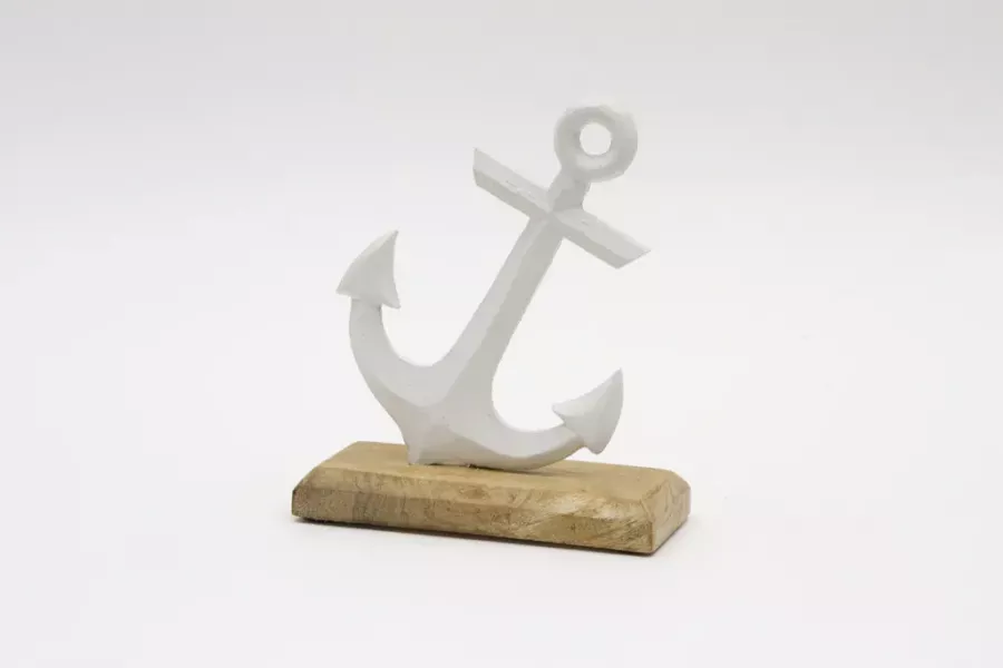 Preview: Anker aus weißem Metall – maritime Deko jetzt online bestellen