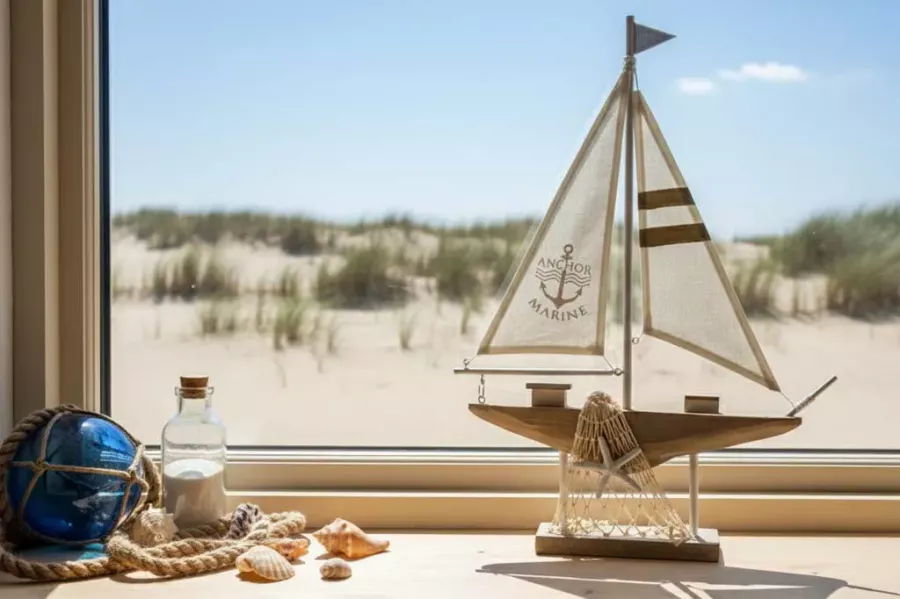 Segelboot aus Holz & Leinen natur – maritime Deko jetzt entdecken