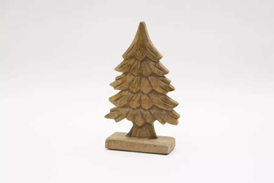 Preview: Vielseitiger Tannenbaum aus Mangoholz – 27 cm hohe Dekoration für eine gemütliche Weihnachtsstimmung