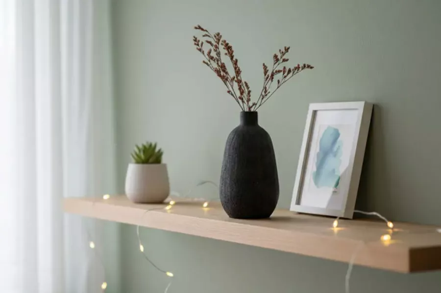 Moderne Vase aus Keramik in Grau für Blumen oder Trockenblumen