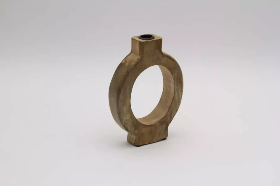 Preview: Moderne Dekovase aus Holz mit natürlicher Maserung und zeitlosem Stil
