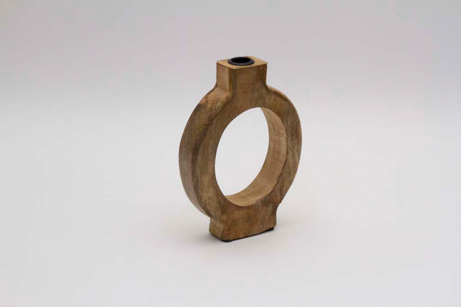 Preview: Moderne Dekovase aus Holz mit natürlicher Maserung und zeitlosem Stil