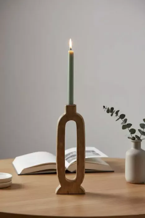 Moderner Holz Kerzenhalter aus Mangoholz als stilvolle Wohnraum-Deko entdecken