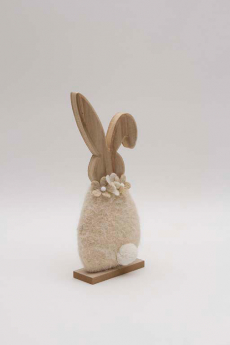 Preview: Detailansicht Osterhase mit weichem Plüsch-Bauch – Deko Artikel Ostern