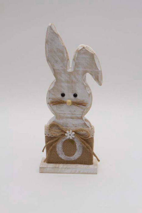 Osterhase aus Holz als dekorative Frühlingsdeko im Landhausstil kaufen
