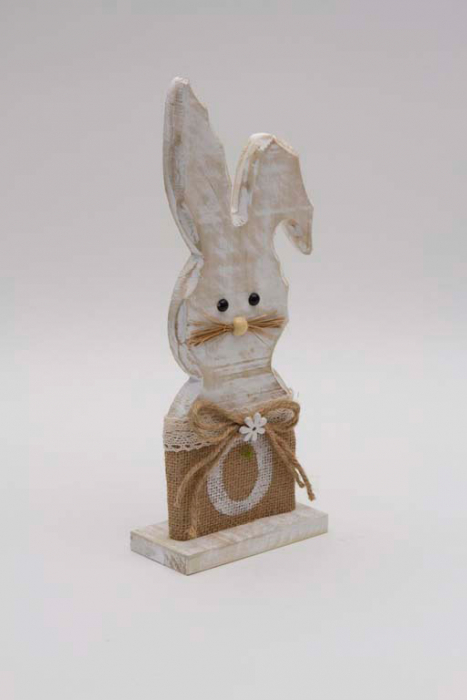 Preview: Dekorativer Hasenaufsteller aus Holz für Tisch und Fensterbank