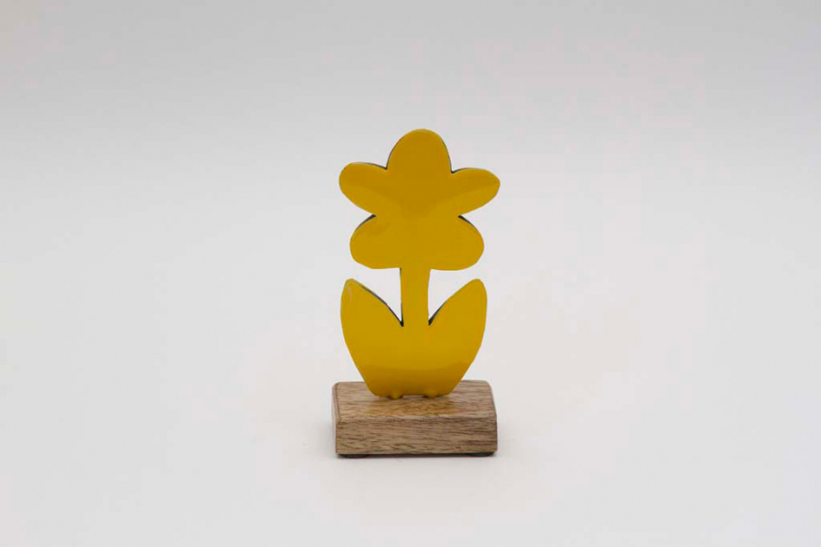 Preview: Holzblume in Rosa als farbenfrohe Tischdekoration