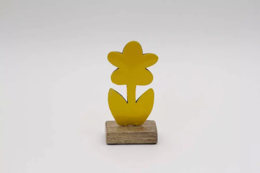 Preview: Holzblume in Rosa als farbenfrohe Tischdekoration