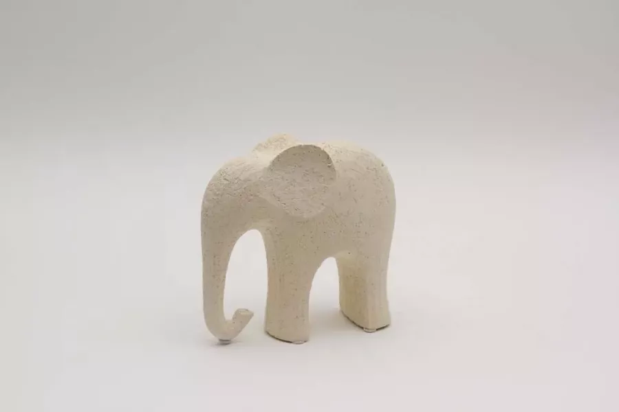Preview: Elefant Dekofigur aus Steinoptik – moderne Wohnraumdeko