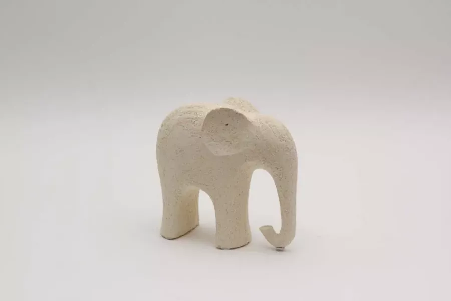 Preview: Moderne Elefanten Figur mit strukturierter Oberfläche in hochwertiger Steinoptik