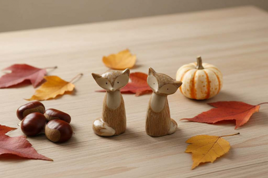 Preview: Zwei dekorative Fuchsfiguren für Wohnräume – jetzt entdecken