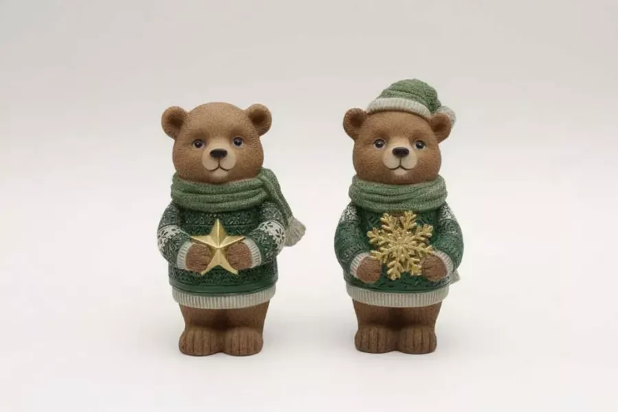 Preview: Weihnachtsfigur Deko Bär aus Poly - jetzt kaufen
