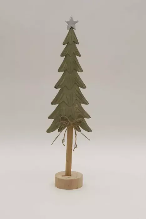 Preview: Weihnachtsbaum Figur aus Holz im natürlichen Design – jetzt entdecken