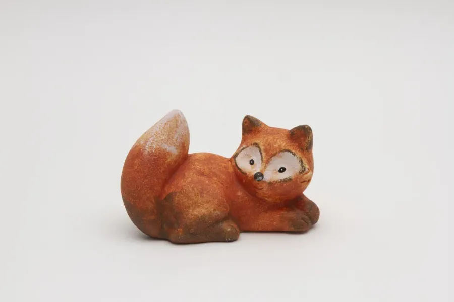 Preview: Deko-Fuchs aus Ton für die Herbstdekoration