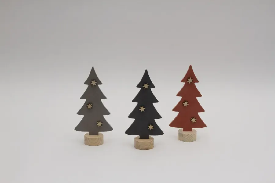 Preview: Moderne Holz Tannenbäume als Weihnachtsdekoration
