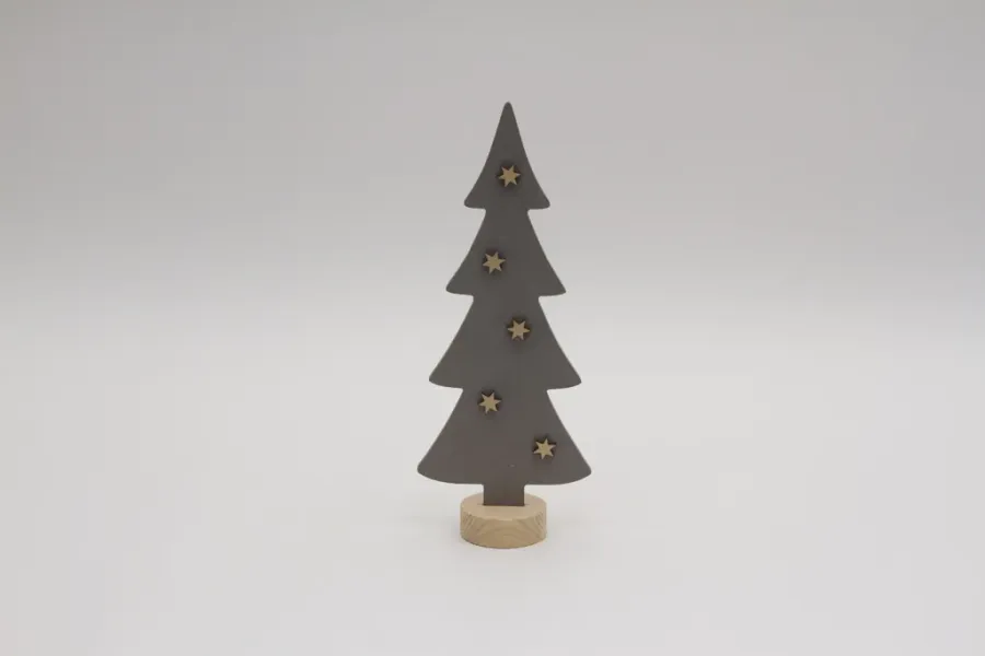 Preview: Skandinavischer Holz Tannenbaum für Weihnachten Grau