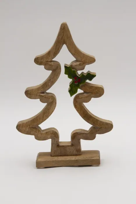 Preview: Holztannenbaum Aufsteller 27cm für die weihnachtliche Tisch- und Wohnraumdekoration