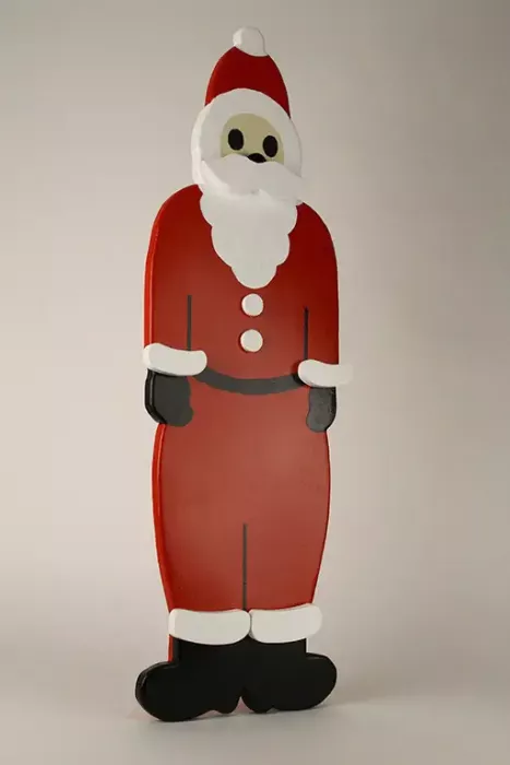 Weihnachtsmann Türsteher aus lackiertem Kiefernholz