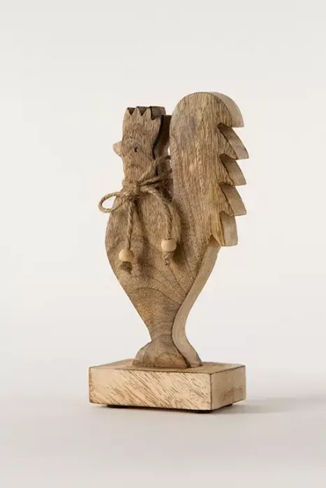 Rustikaler Hahn aus Holz (22 cm) – ideales Geschenk & naturverbundene Deko – jetzt im Shop sichern!