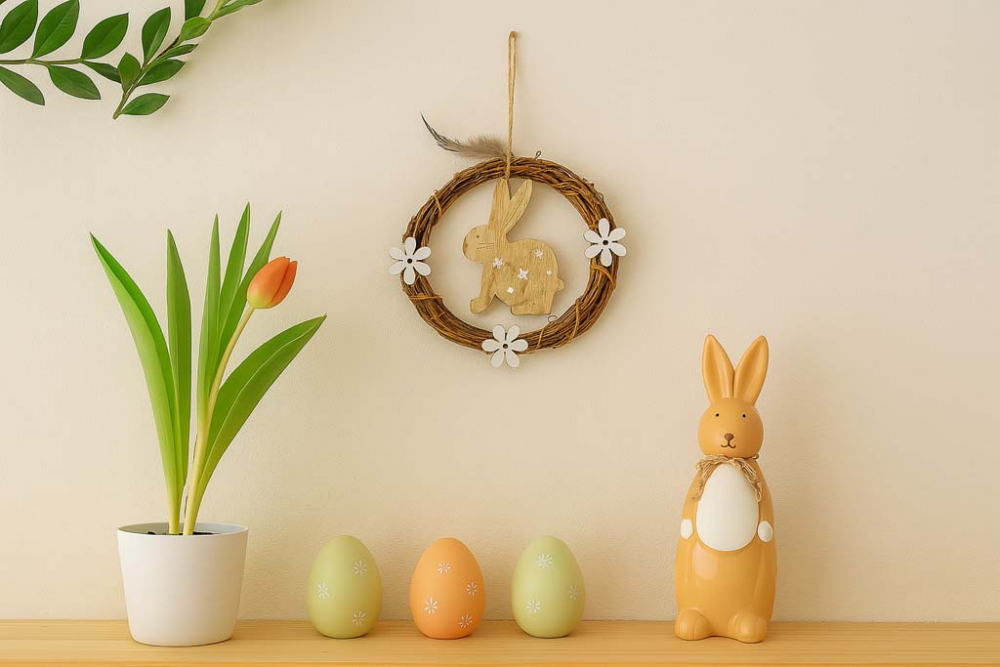 Aufhänger Weidenkranz Hase sitzend