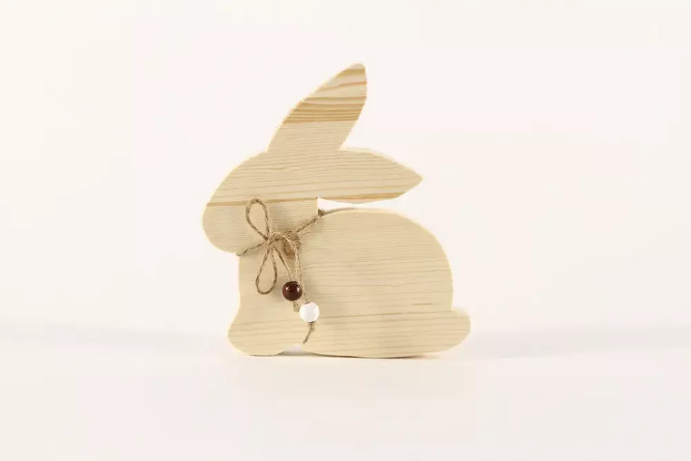 Osterhase aus Holz Kiefer 15 cm