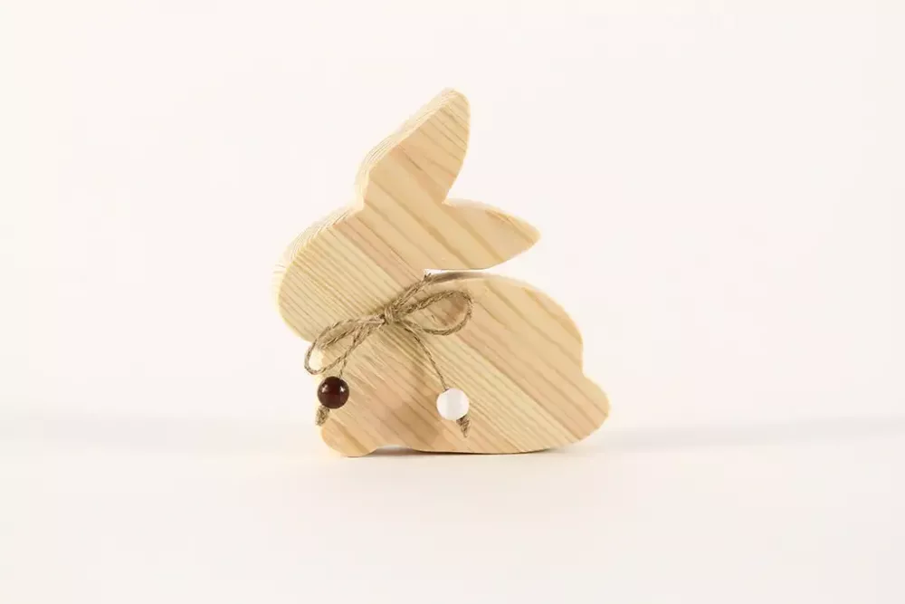 Osterhase aus Holz 11 cm Natur Kiefer