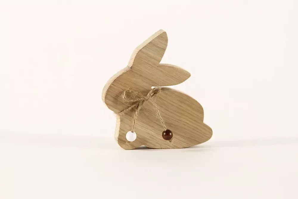 Osterhase aus Holz 11 cm Natur Eiche