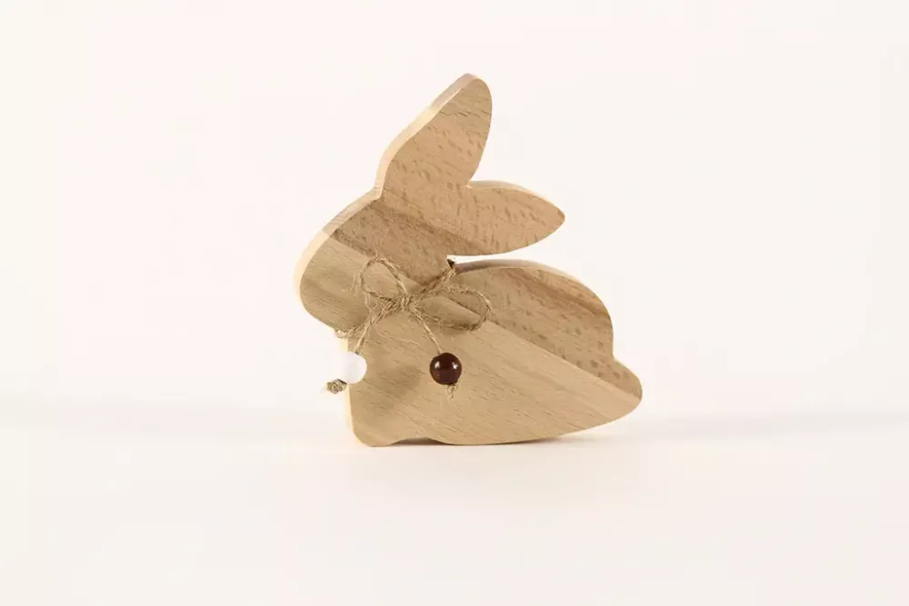 Osterhase aus Holz 11 cm Natur Buche