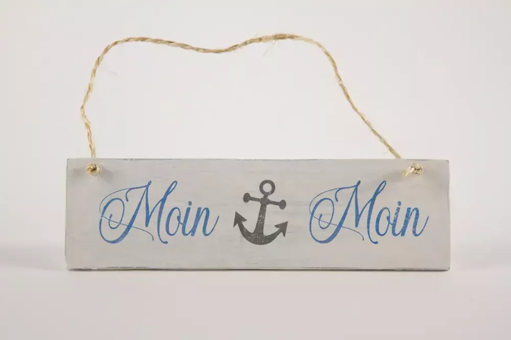 Deko-Schild aus Holz - Moin Moin