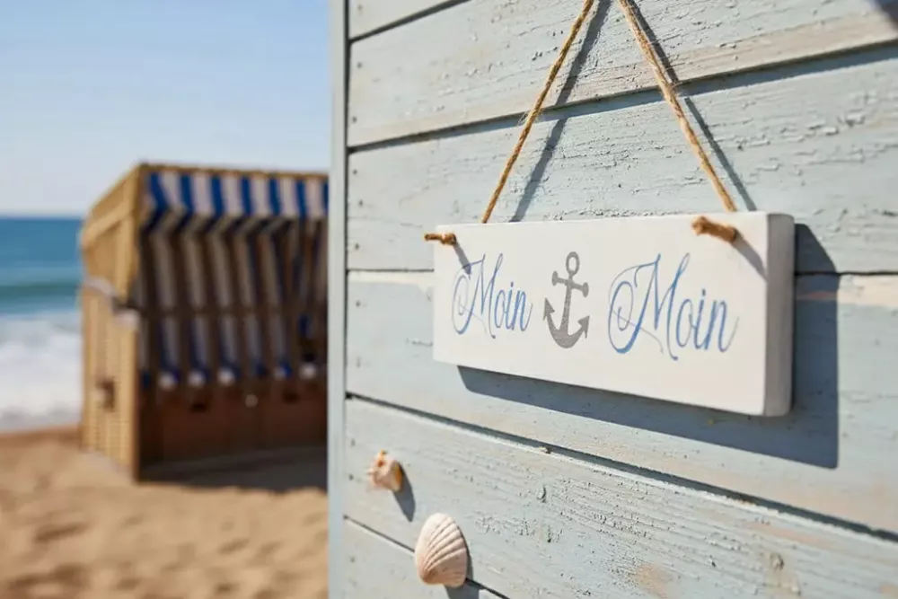 Deko-Schild aus Holz - Moin Moin
