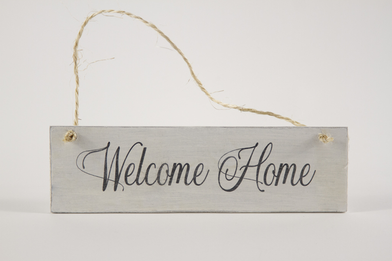 Deko-Schild aus Holz - Welcome Home