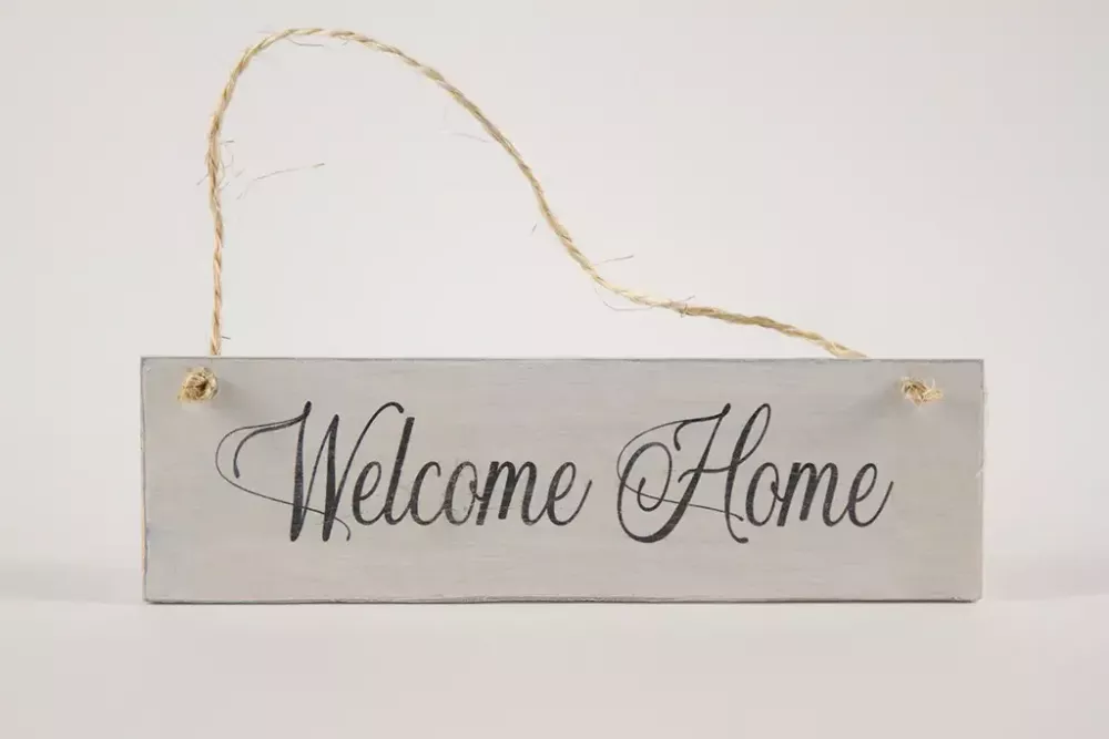 Deko-Schild aus Holz - Welcome Home