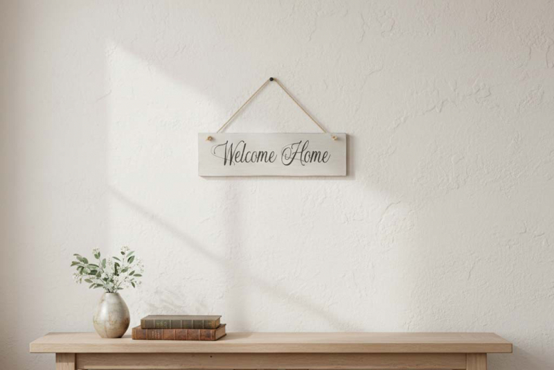 Deko-Schild aus Holz - Welcome Home