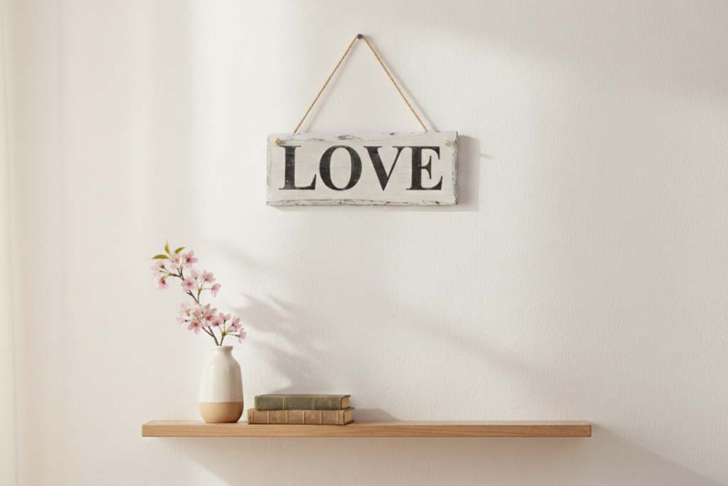 Deko-Schild „Love“ aus Holz – rustikale Vintage Wanddekoration mit liebevollem Schriftzug