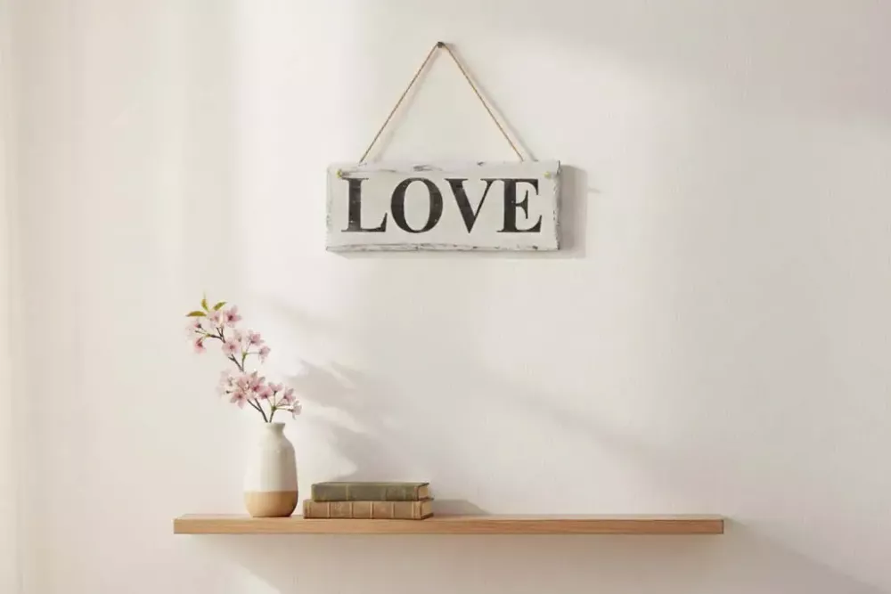 Deko-Schild „Love“ aus Holz – rustikale Vintage Wanddekoration mit liebevollem Schriftzug