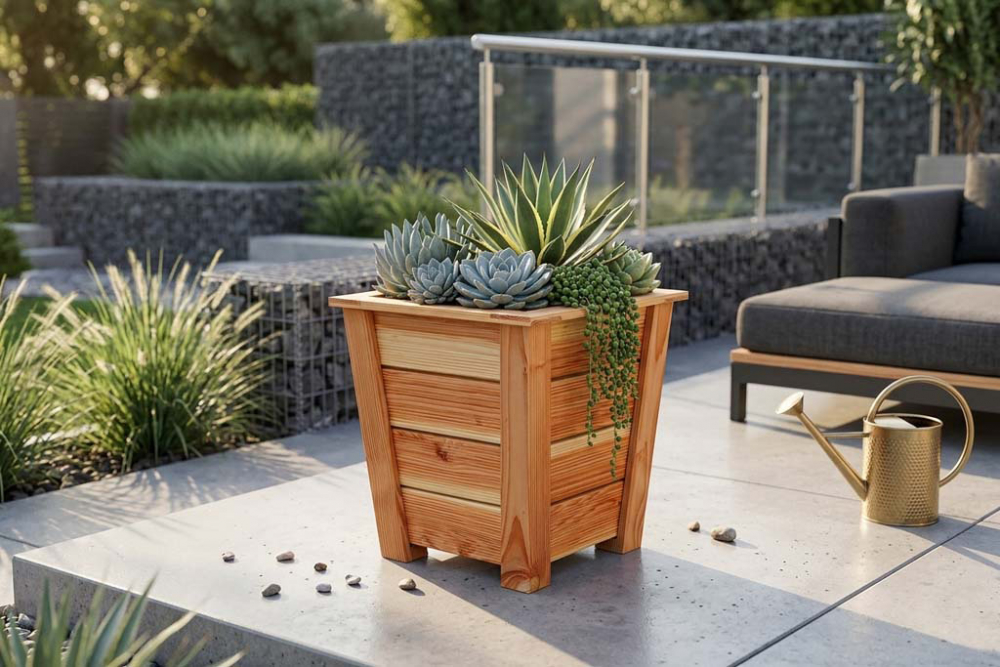 Trapez-Pflanzkasten aus Douglasie 56 cm