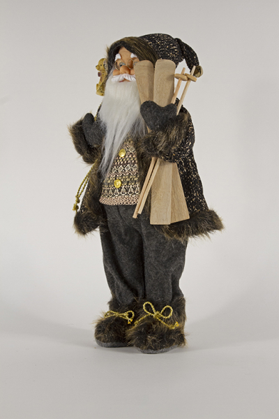Nikolaus aus Textil schwarz gold 46cm