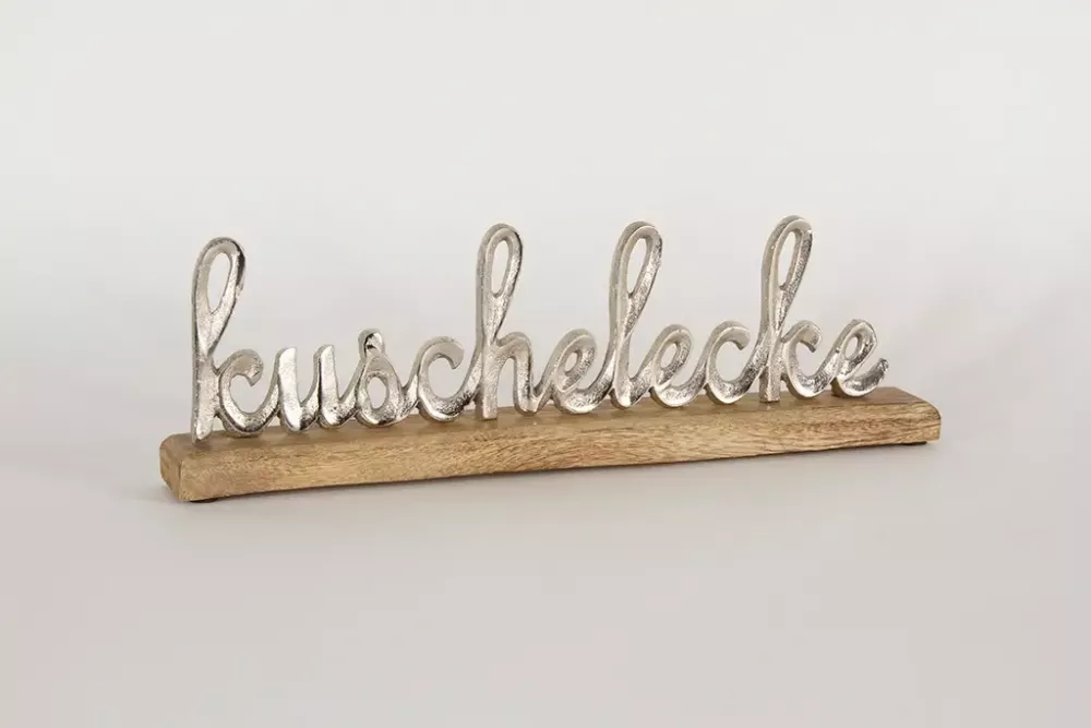 Metall-Schriftzug Kuschelecke für Sofa oder Wohnbereich