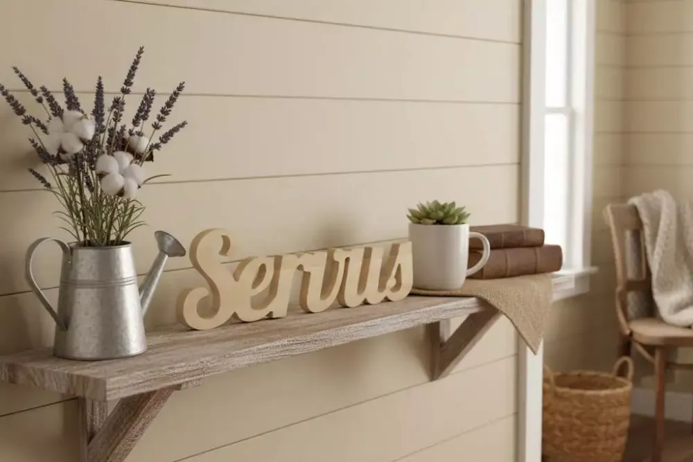 Bayerischer Schriftzug Servus Holz für Eingang